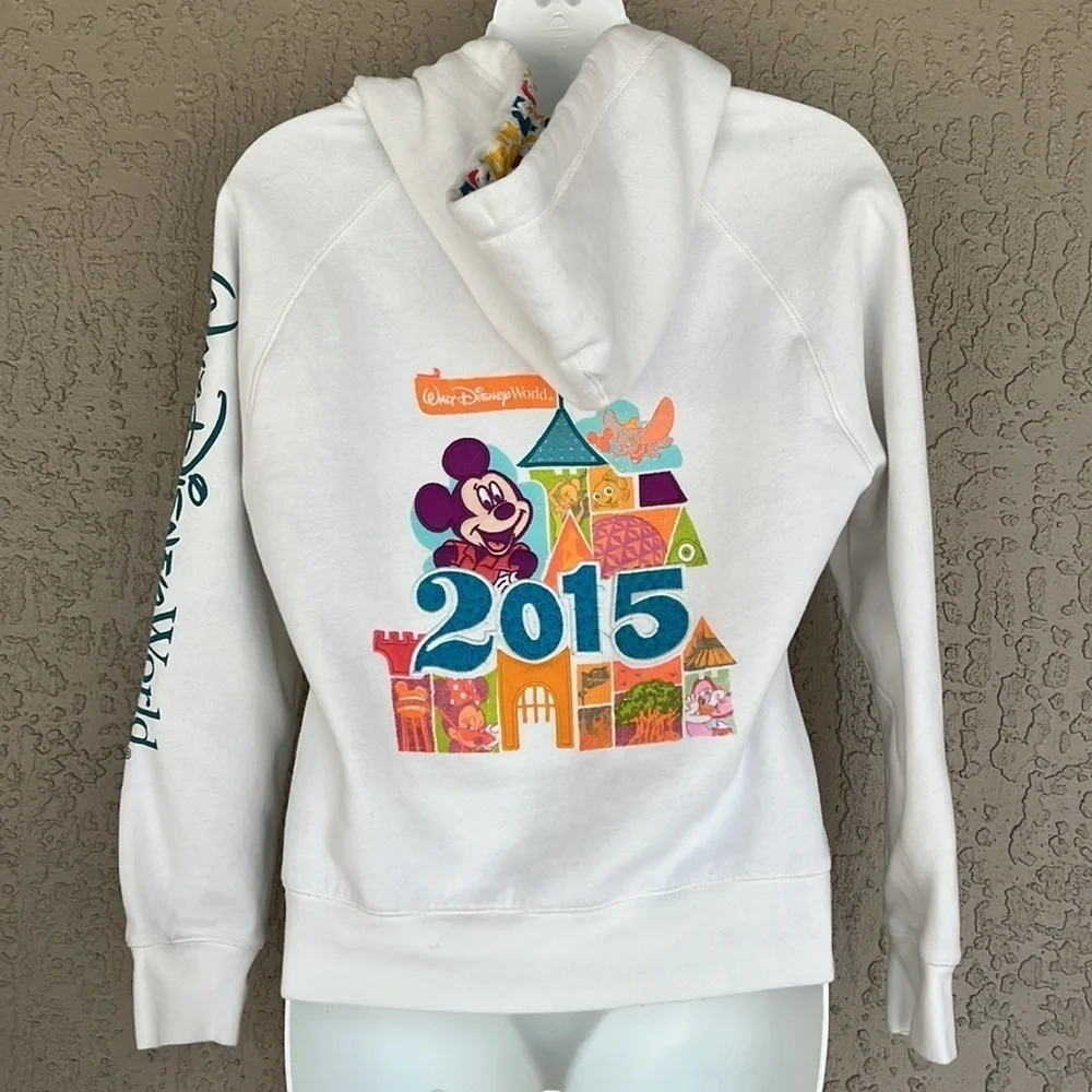 Disney Parks 2015 Mickey Mouse Full Zip Hoodie Sweatshirt Walt Disney World XS - Picture 4 of 11